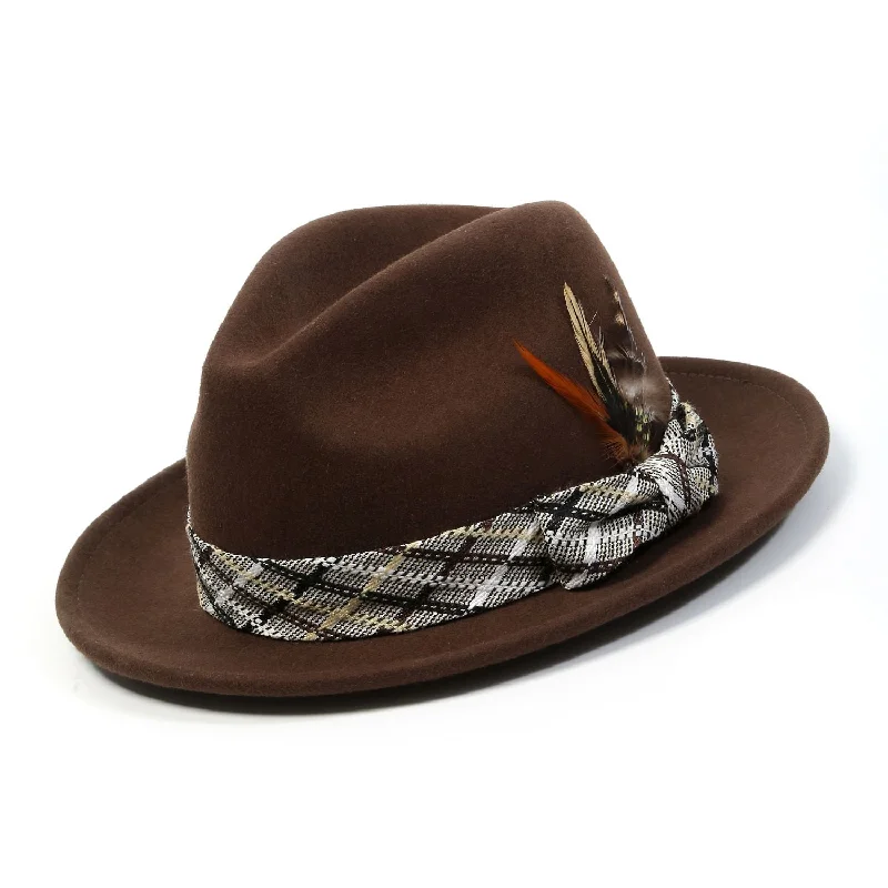 Augustus Collection: Montique Brown 2 1/2" Wool Felt Fedora Hat