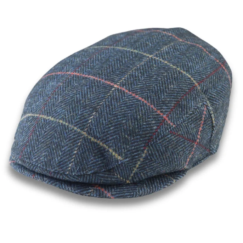 Men's Flat Cap Wool Blend Tweed Herringbone Check Gatsby Ivy Del Boy Newsboy Hat