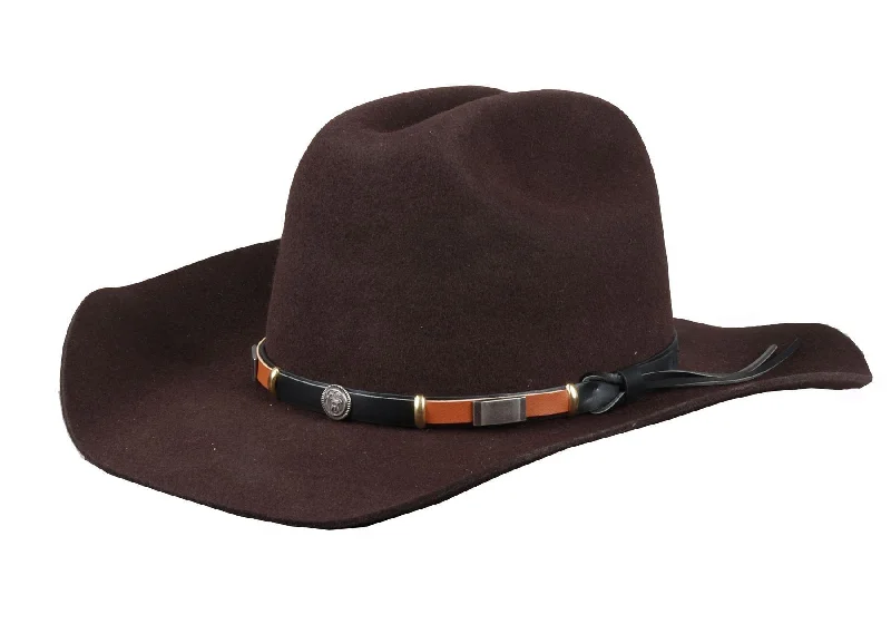 Men's Cowboy Hat 100% Wool Felt Wide Brim Fedora Western Cap