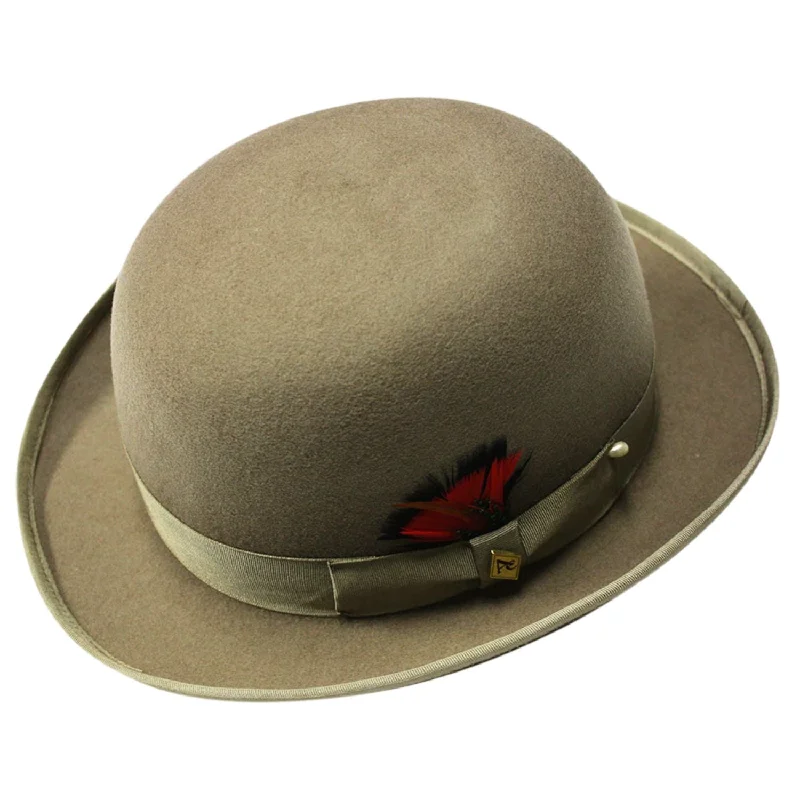 Men's Timeless Taupe Wool Derby Hat