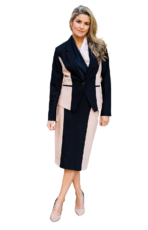 Contrast Skirt Suit