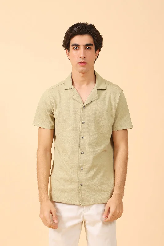 Men's Shirts with Chest PocketsRESORT COLLAR TEXTURED POLO