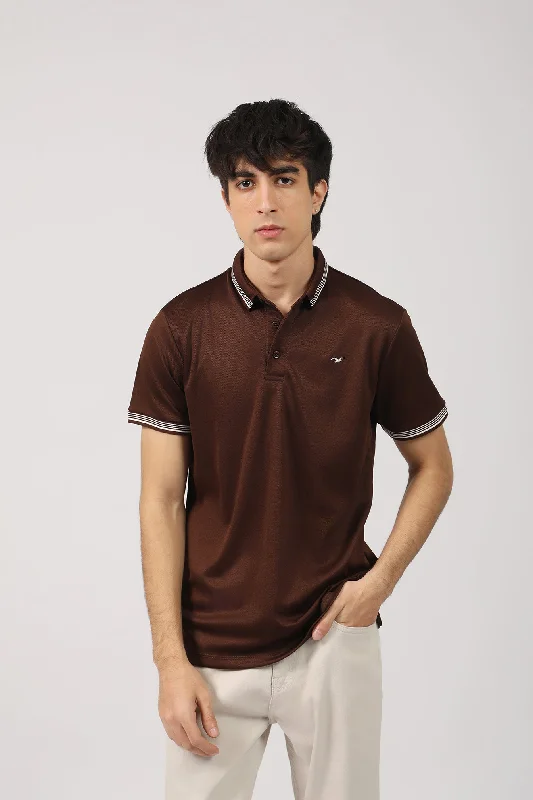 Men's Shirts with Adjustable HemlinesTEXTURED TIPPING POLO