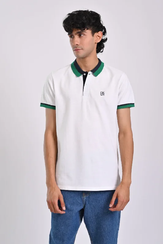 Men's Shirts with Graphic SleevesTIPPING COLLAR PIQUE POLO