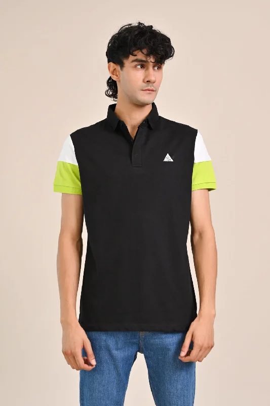 Men's Shirts with Full PlacketsCONTRAST SLEEVE POLO