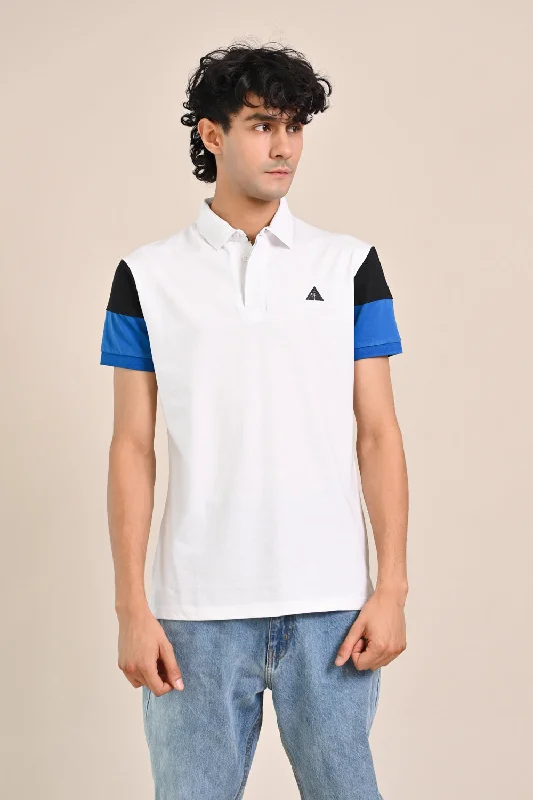 Men's Shirts with Appliqué DetailsCONTRAST SLEEVE POLO