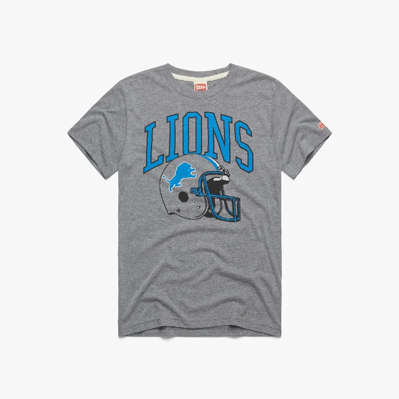 Men's Shirts with Surplice HemlinesDetroit Lions Helmet Retro