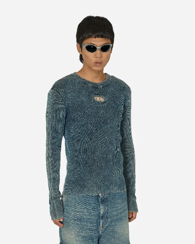 Durable Men's Acrylic SweatersOval D Cut-Out Sweater Blue