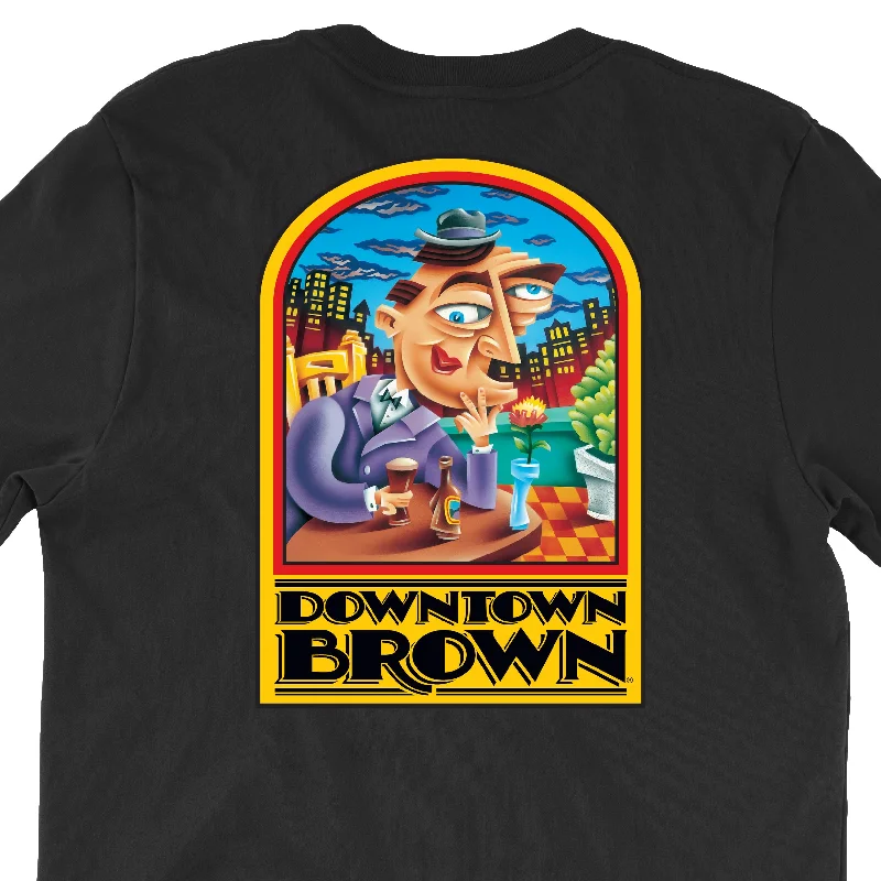 Men's Shirts with Elastic WaistbandsDowntown Brown T-Shirts