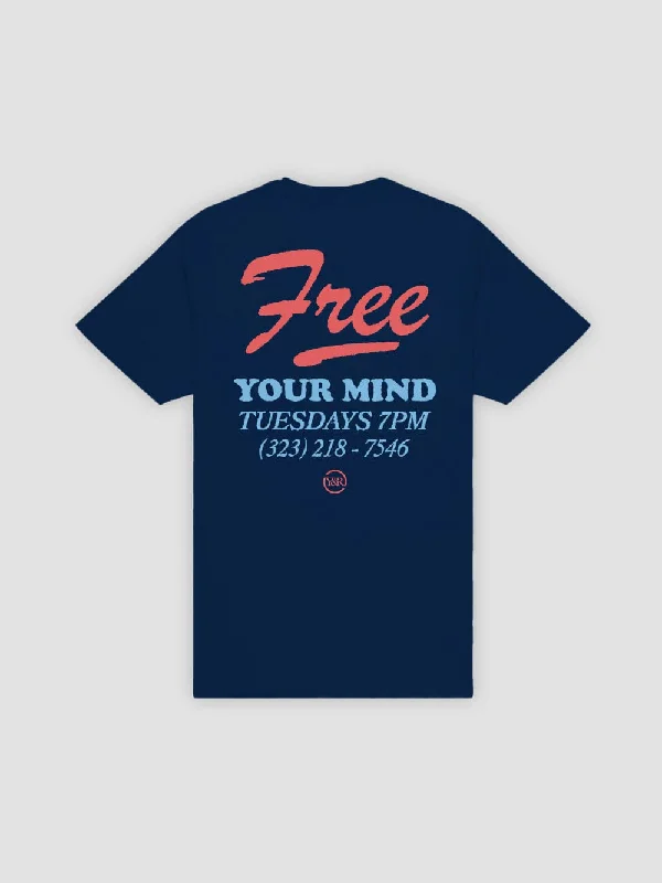 Men's Shirts with Pocket SquaresFree Your Mind Tee - Navy