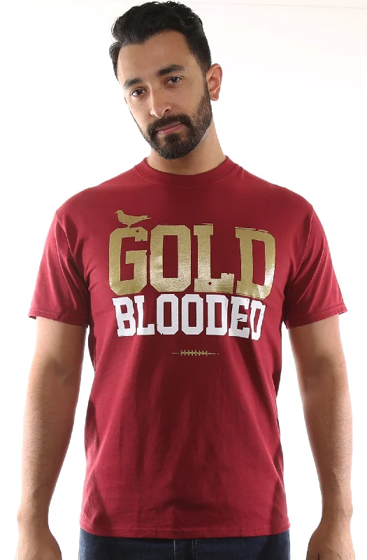 Men's Shirts for Outdoor ActivitiesGold Blooded (Men's Cardinal/Gold Tee)