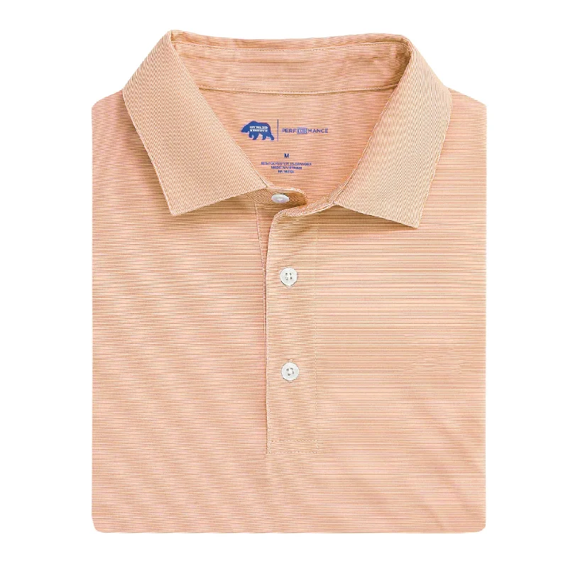 Men's Shirts with Spread CollarsHairline Stripe Performance Polo - Orange