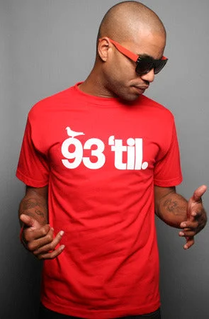 Men's Shirts with Graphic PrintsHieroglyphics X Adapt :: 93 'til (Men's Red Tee)