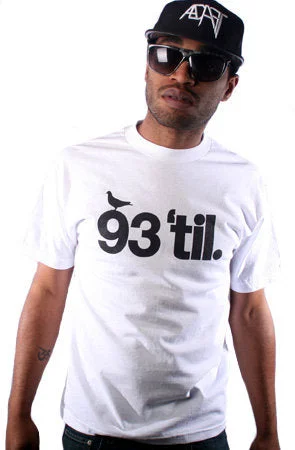 Men's Shirts with Embellished HemlinesHieroglyphics X Adapt :: 93 'til (Men's White Tee)