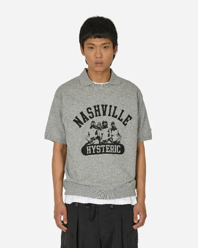 Breathable Men's Mesh TopsNashville Collared Sweatshirt Grey