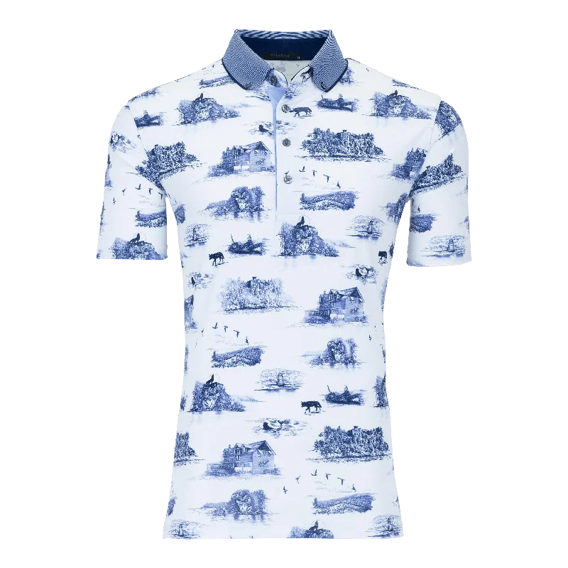 Men's Shirts with Embellished SleevesLake Champlain Toile Polo