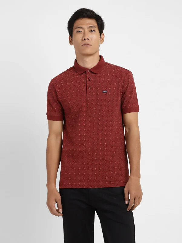 Men's Shirts with Ruffled HemlinesMen's Geometric Print Polo T-shirt