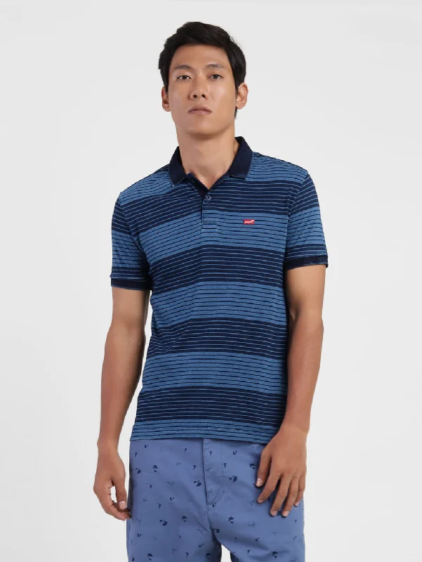 Men's Shirts with Patchwork SleevesMen's Striped Polo T-shirt