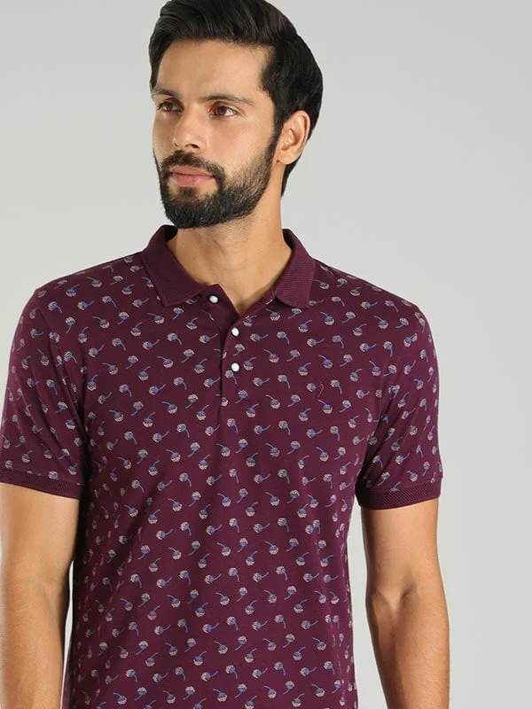 Men's Shirts with Embroidered DesignsMen Printed Polo T-Shirt