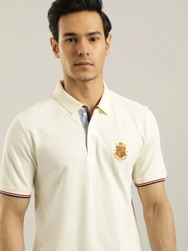 Men's Shirts with Roll-Up SleevesMen Solid Polo T-Shirt