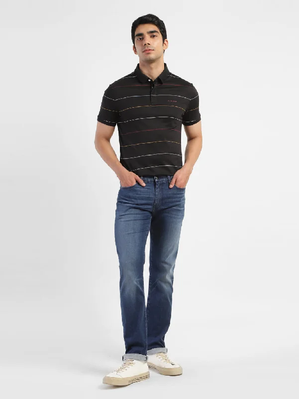 Men's Shirts with Pin CollarsMen's Striped Polo T-shirt Black