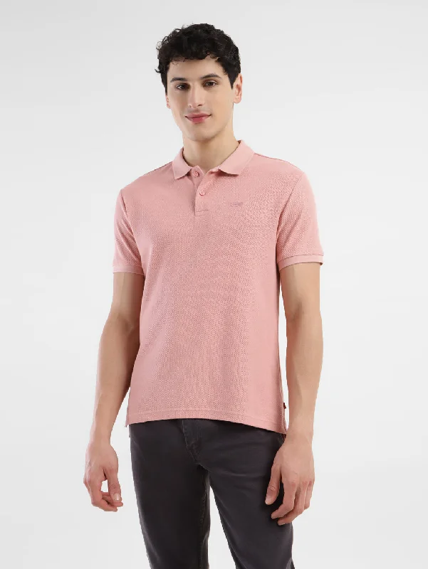 Men's Shirts with High NecksMen's Textured Slim Fit Polo T-Shirt