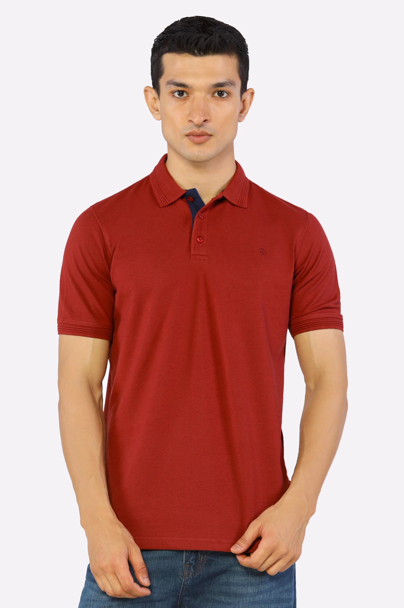 Men's Shirts with Short PlacketsJacquard Collar Polo