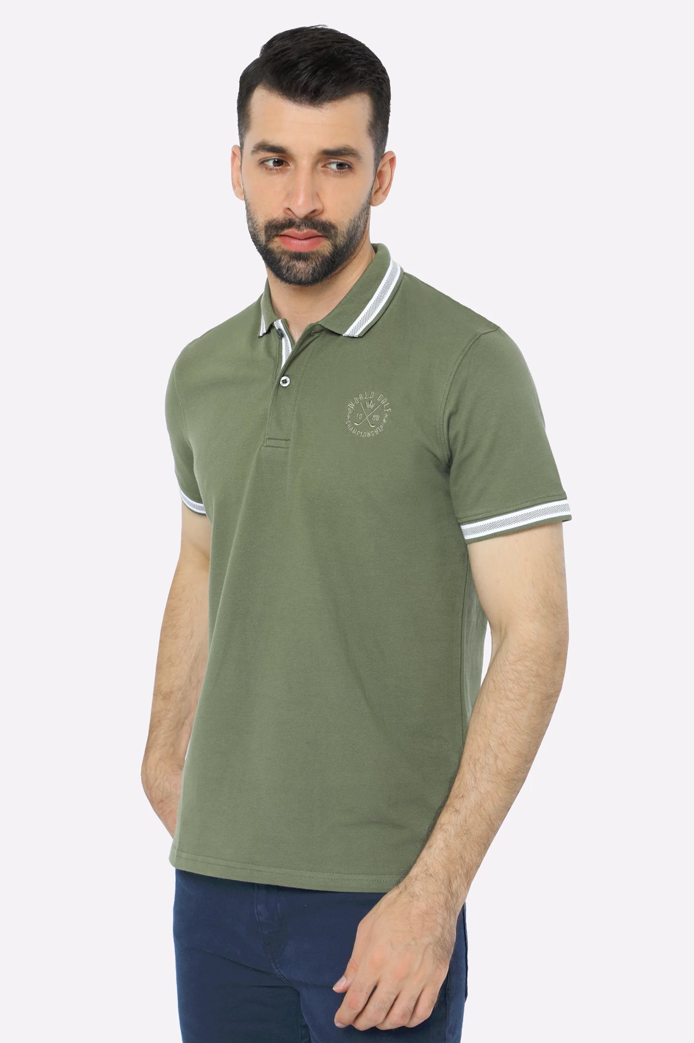 Men's Casual Shirts for Everyday WearOlive Lycra Polo