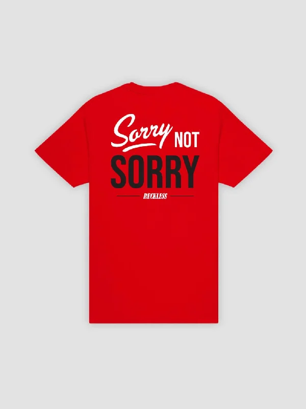 Men's Shirts with Geometric PatternsNot Sorry Tee - Red