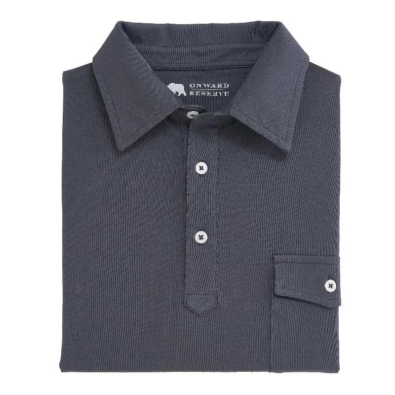 Men's Shirts with Moisture-Wicking FabricOld School Polo - Ombre Blue