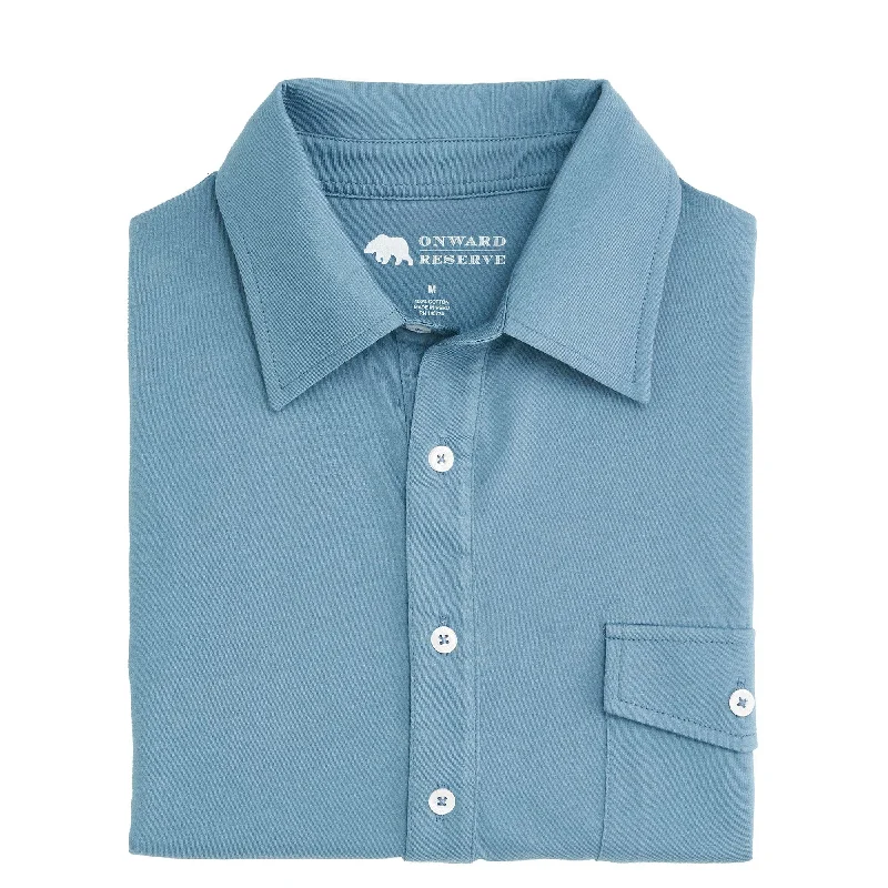 Men's Shirts with Plaid PatternsOld School Polo - Provincial Blue