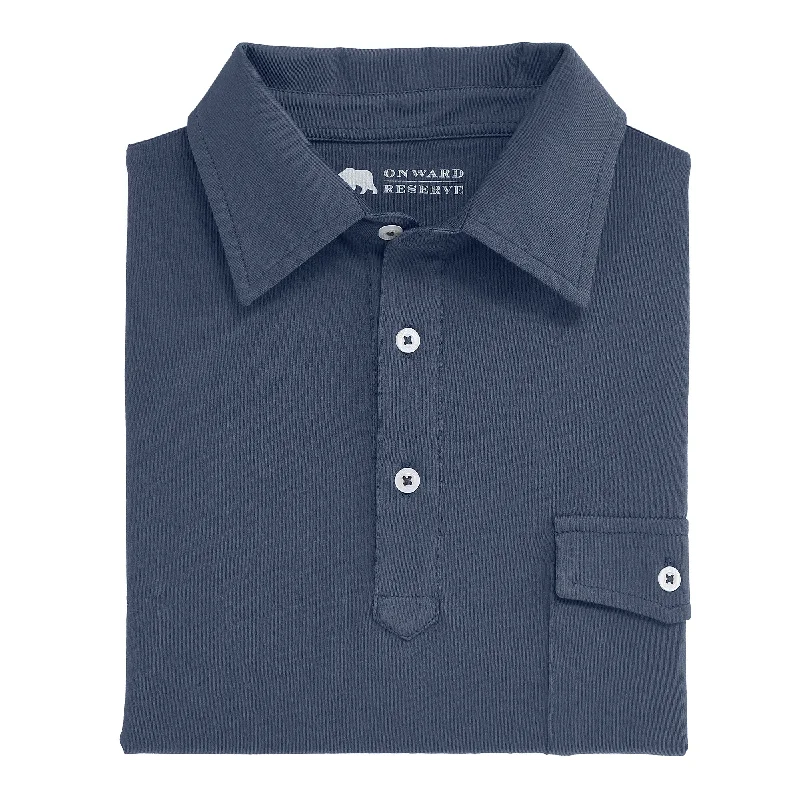 Men's Shirts with Spread CollarsOld School Polo - Vintage Indigo