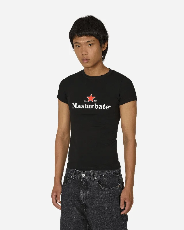 Men's Shirts with Convertible CollarsSlam Jam Masturbate T-Shirt Black