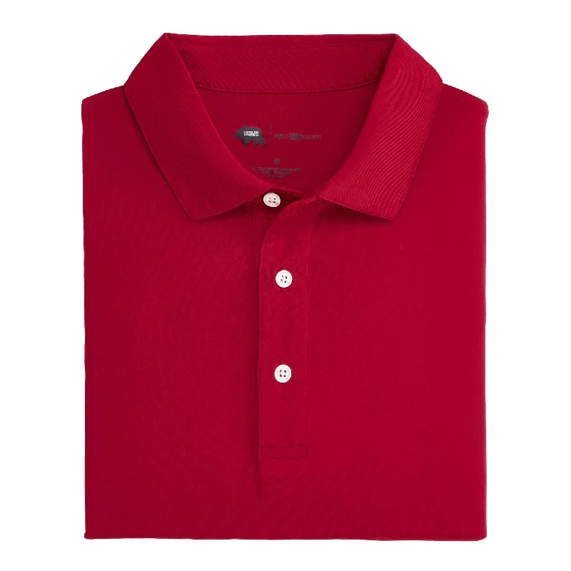 Men's Shirts with Hidden ButtonsSolid Performance Polo - Crimson