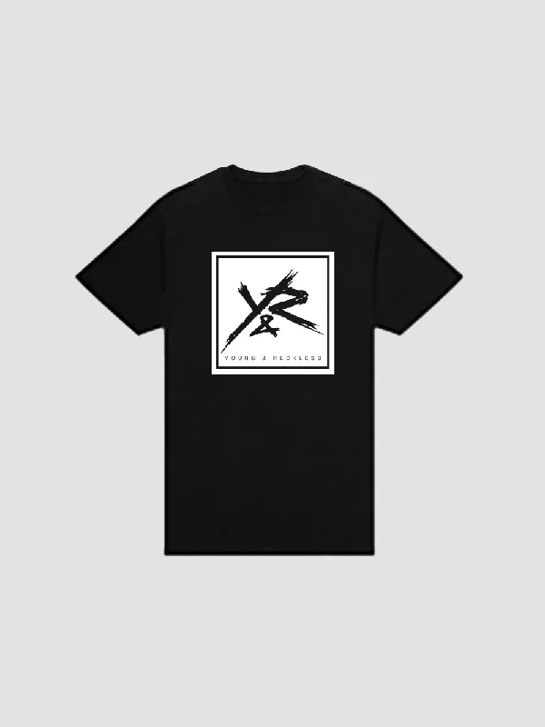 Men's Shirts with Lace-Up HemlinesSquare Logo Tee - Black