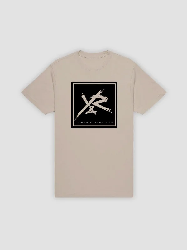 Men's Shirts with Raw-Edge HemlinesSquare Logo Tee - Natural