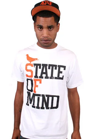 Layered Men's VestsState of Mind (Men's White/Orange Tee)