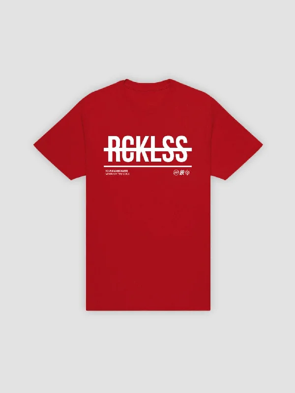 Men's Shirts with Rounded HemlinesStrike Thru Tee - Red