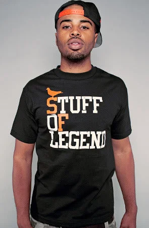 Men's Shirts with Geometric PatternsStuff of Legend (Men's Black/Orange Tee)