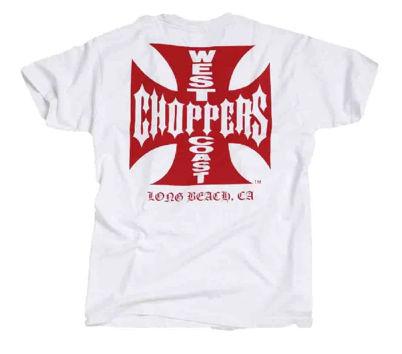 Men's Shirts with Pleated HemlinesWest Coast Choppers OG Classic Tee - White Red