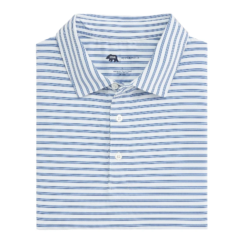 Men's Shirts with Plaid PatternsWedge Stripe Performance Polo - Federal Blue