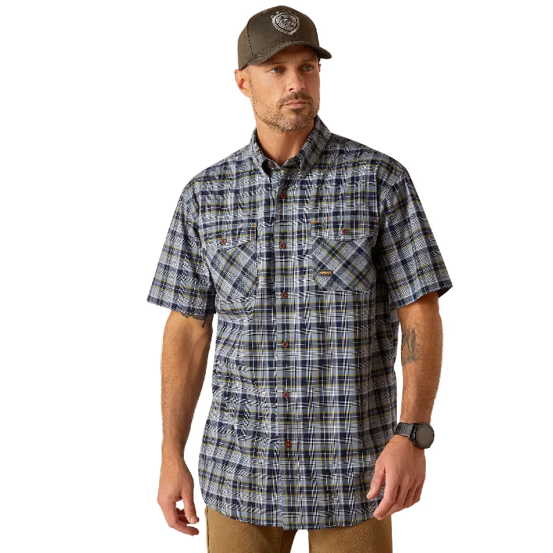 Men's Stain-Resistant Shirts for Mess-Free WearAriat Men's Rebar Made Tough DuraStretch Short Sleeve Work Shirt