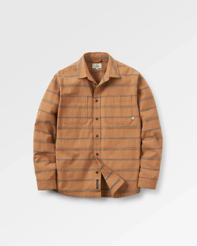 Men's Monochrome Shirts for a Minimalist VibeBackcountry Stripe Long Sleeve Shirt - Toffee Jacquard