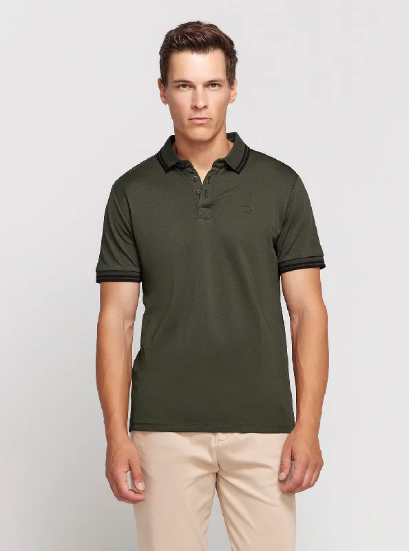 Versatile Men's Short-Sleeve ShirtsBrown Short Sleeve Pique Polo Shirt