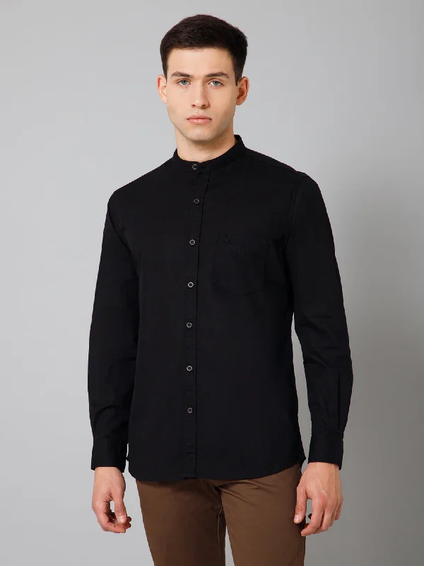 Men's Oxford Shirts for a Preppy StyleMen's Black Casual Plain Full Sleeve Shirt