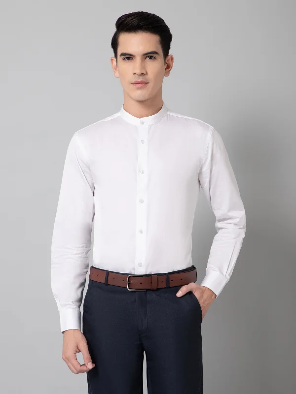 Men's Casual Friday Shirts for Relaxed Office DaysMen's White Party Plain Satin Full Sleeve Shirt