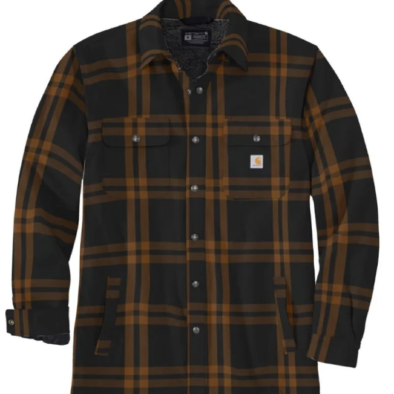 Men's Crew Neck T-Shirts for Everyday WearCarhartt Men's Relaxed Fit Flannel Sherpa-Lined Button-Down Snap Shirt Jac