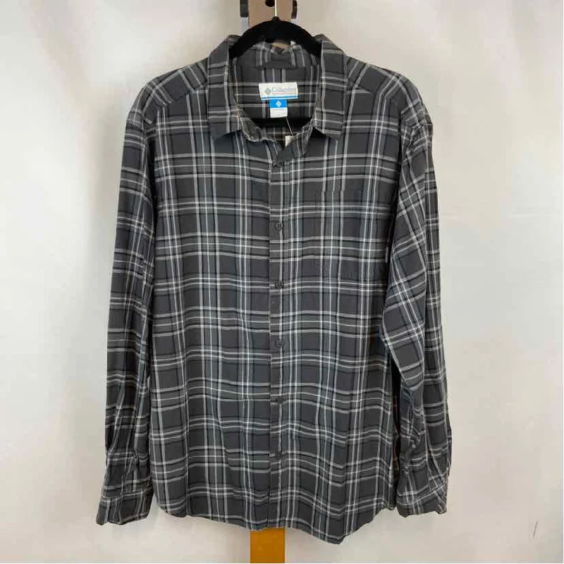 Men's Golf Shirts for On-Course StyleColumbia Men's Size L Gray Plaid Long Sleeve Shirt