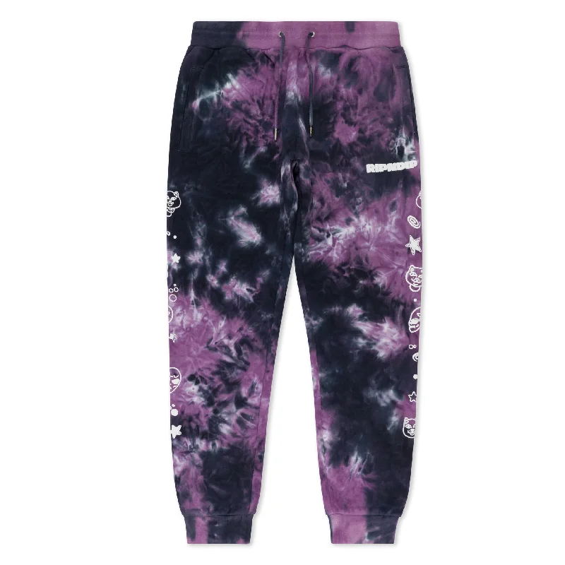 Men's Pants with Slant PocketsDance Forever Sweatpants (Black/Orchid Tie Dye)