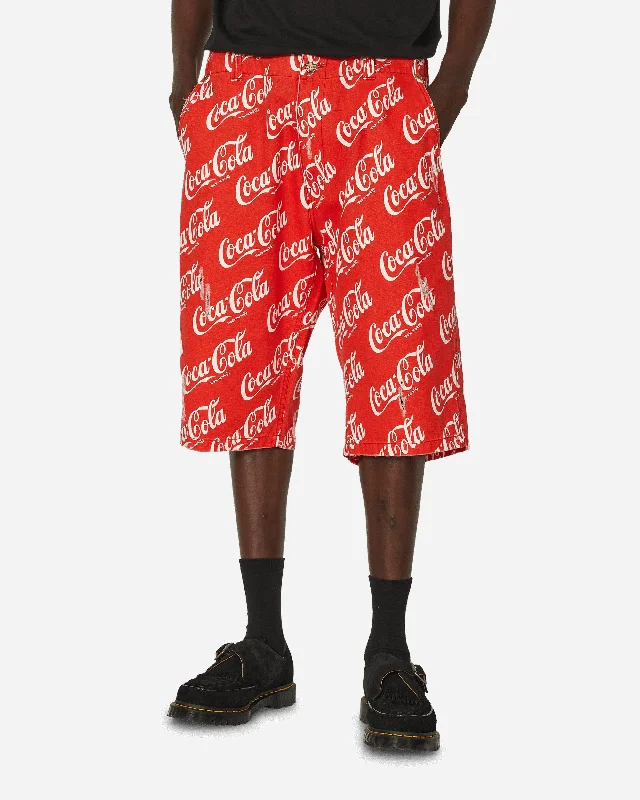 Men's Sports Pants for Active LifestylesCoca-Cola Printed Canvas Shorts Red